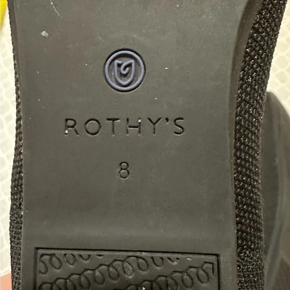 Rothy's Black Flats with Blue Trim